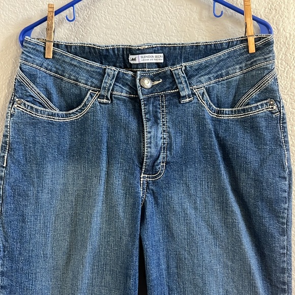Lee Slender Secret Embellished Denim Capris Size 14P - Picture 2 of 7